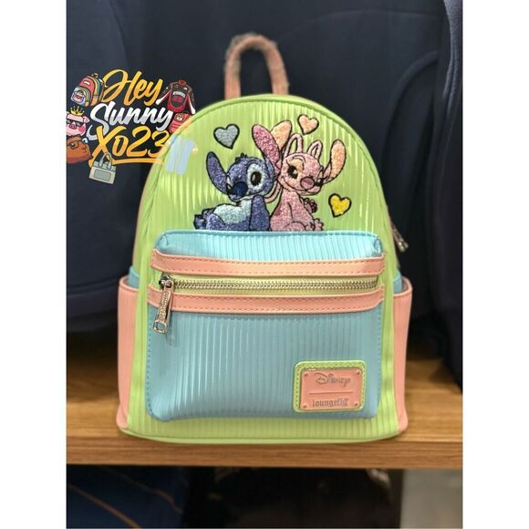 Loungefly Disney Lilo & Stitch Angel & Stitch Pastel Mini Backpack